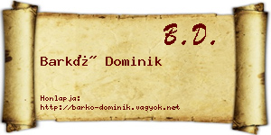 Barkó Dominik névjegykártya